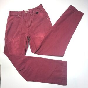 BDG Urban Outfitters Canvas Work Pants Burgundy Size 28 Straight
